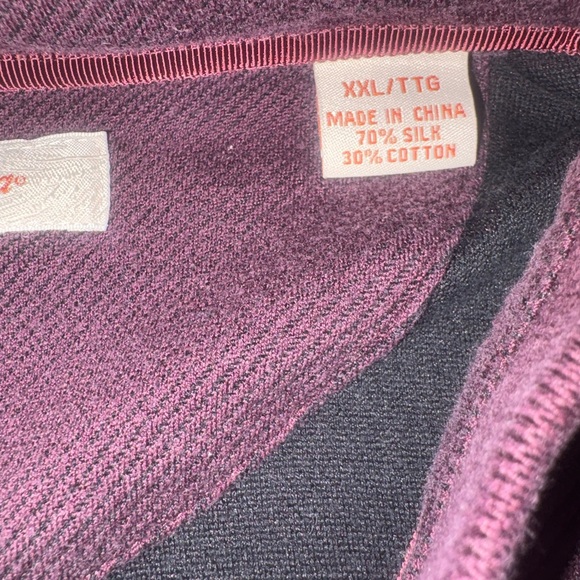 Tommy Bahama Silk Cotton Blend Burgundy Long Sleeve Polo Shirt Mens Size XXL - Picture 5 of 6